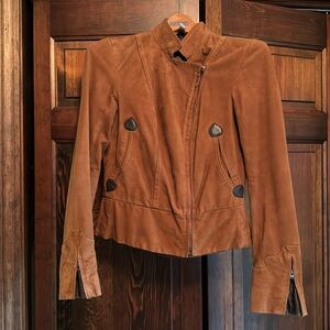 DVF camel suede jacket size 6